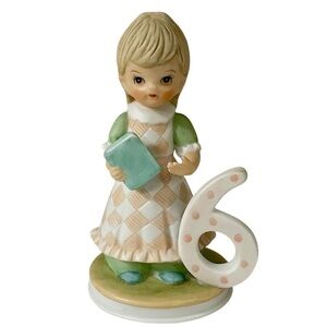 Lefton China The Christopher Collection Age 6 Birthday Girl 1982 4” Tall